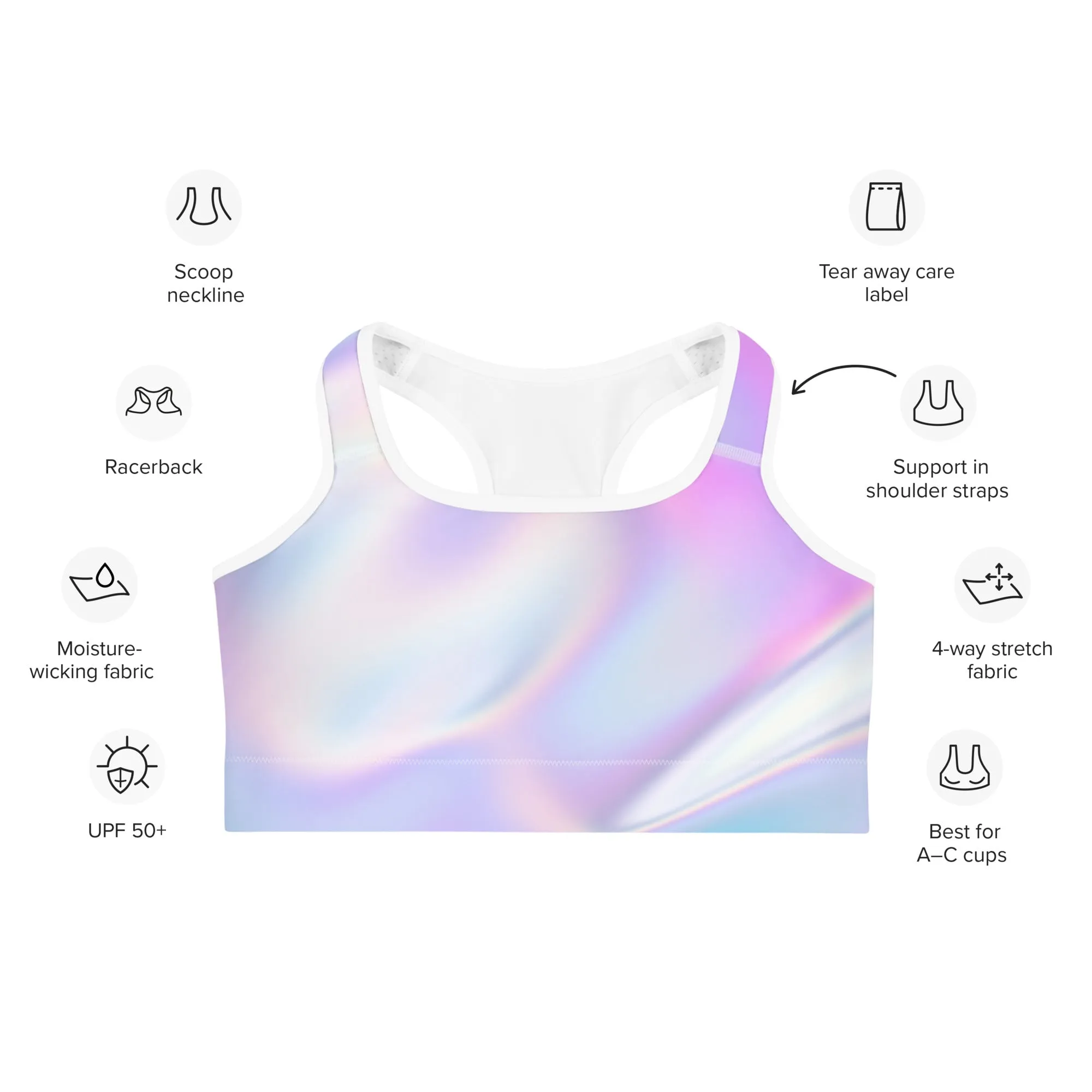 FlexiFit Sports Bra – Pastel Party